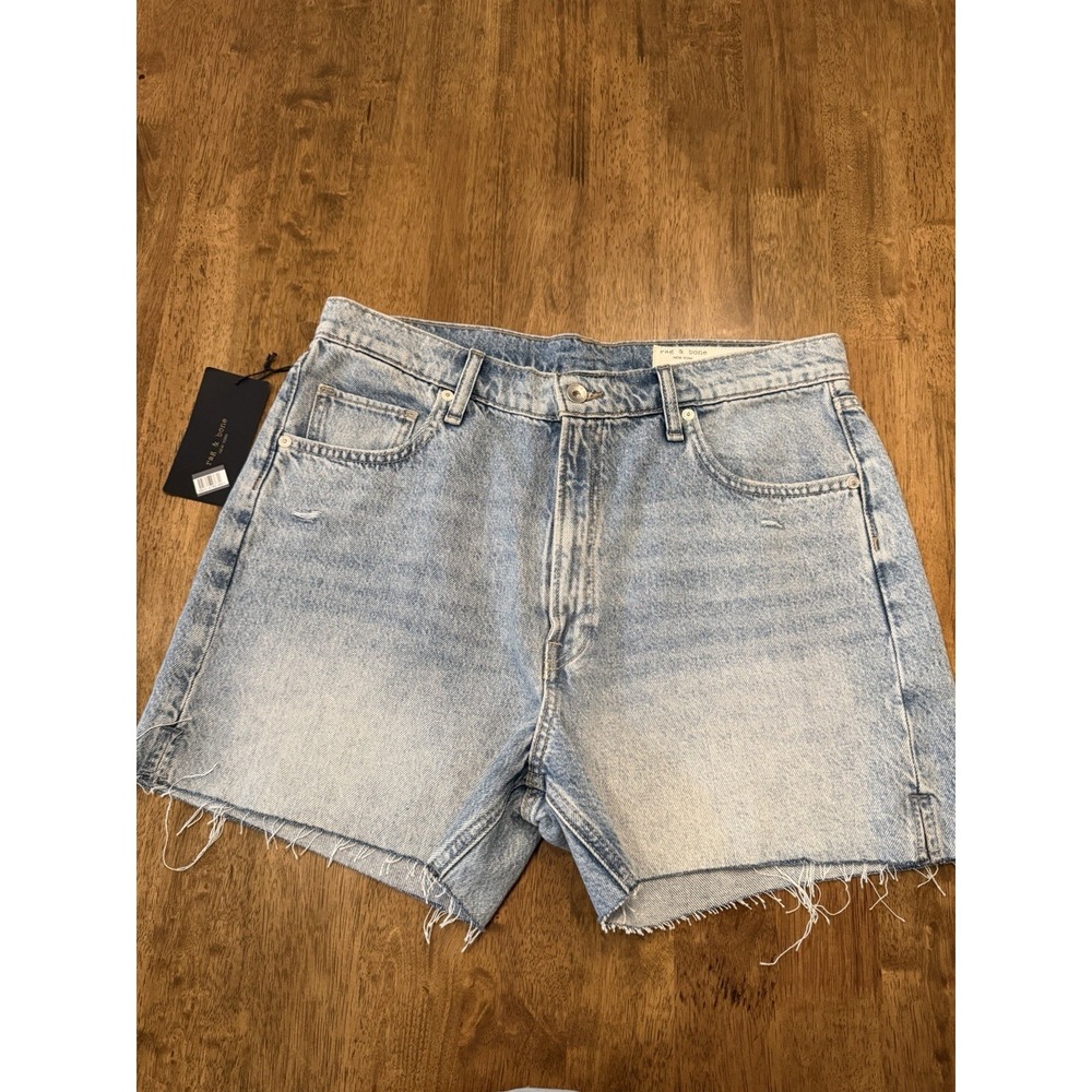 NWT Rag & Bone Retro Cut Off Shorts Oconee High Waist Denim Light Wash Size 31